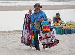 woman sells at the beach